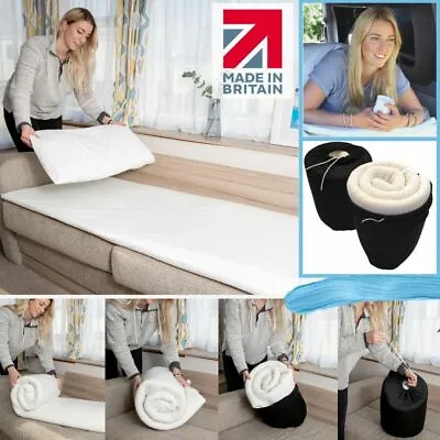 Memory Foam✔️Travel Mattress Topper Caravan With Camping Bag Single Double Truck • £60