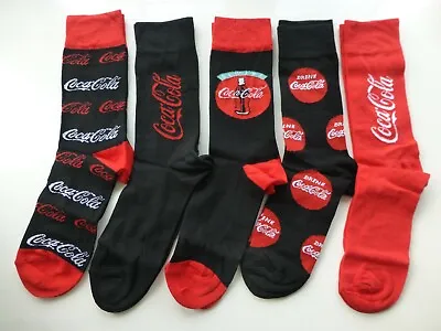 £14.94 • Buy Coca Cola Socks 5 Set Boys Mens Size Uk 9-12 Coke Drink Themed Socks