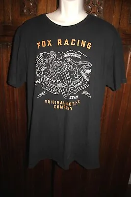 Vintage Fox Racing T Shirt Mens XL Black Racetrack Original Moto X Company • $16.99