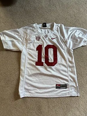 White Nike Alabama Crimson Tide Football Jersey #10 AJ McCarron Youth Large • $35