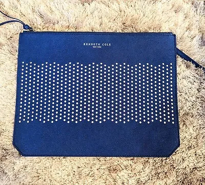 KENNETH COLE Purse Clutch Bag Pouch  Blue BRAND NEW Leather  • £18