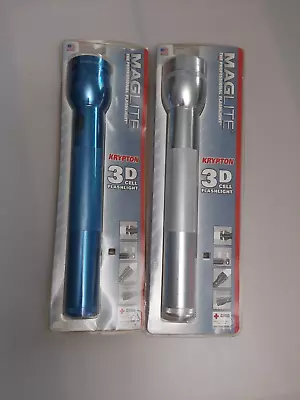 3D Maglite Lot :1 Silver :1 Blue : Krypton- New Sealed  Vintage: Made In USA • $49