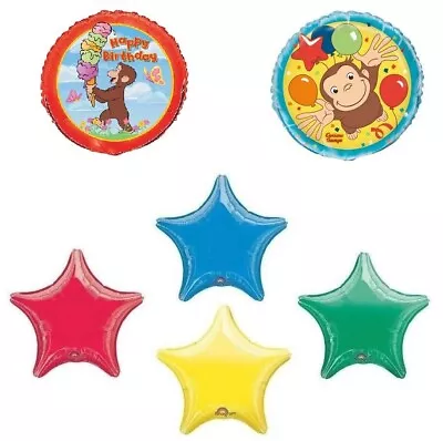 CURIOUS GEORGE Monkey Jungle Birthday Party Figure 6 Piece Mylar Balloons Set • $12.25