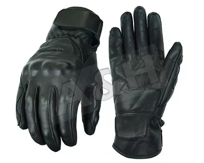 Mens Touchscreen Full Finger Premium Cowhide Motorcycle Protective Glove • $28.43