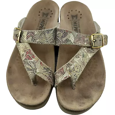 Mephisto HELEN Fog Paint  Leather Toe Thong Sandals Sz 35 /US 5 • $34.95