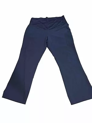 Med Couture Scrub Work Medical Pants Maternity Navy Indigo Size Large Pre-Owned • $12.99