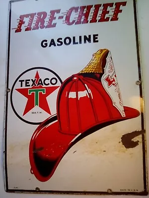 Vintage Fire-chief Texaco Sign 1940 • $40