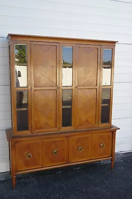 Mid Century Modern Two Part China Cabinet Cupboard Sideboard Credenza 4916 • $1775