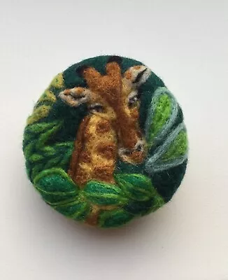 Handmade Needle Felted Giraffe Brooch  • £12