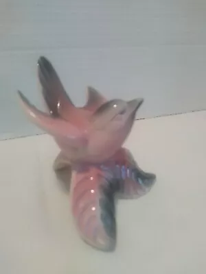 Vintage  Pink/ Black Ceramic Bird Figurine  • $20