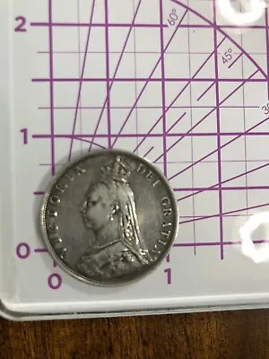 Sharp 1887 Queen Victoria Double Florin  (2/-)  Silver  Coin • $69.47
