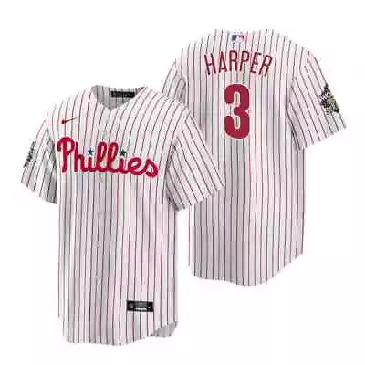 Bryce Harper #3 Philadelphia Phillies WORLD SERIES MEN Stitched Jersey White • $41.49