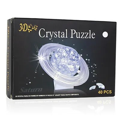 3D Crystal SaturnSaped Puzzle Jigsaw Translucent DIY Blocks Puzzle Office De BGS • £10.90
