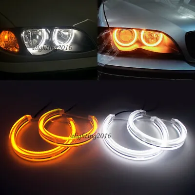 Switchback Crystal LED Angel Eyes Headlight For BMW E38 E39 E46 3 5 7 Series M3 • $78.99