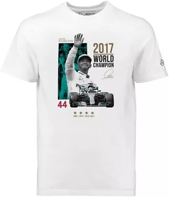 T-SHIRT Mercedes AMG Petronas Hamilton World Champion 2017 Formula One 1 New S • £8.89