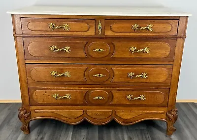 French Antique Marble  Topped Chest Of Drawers / Sideboard (LOT 2476) • £599