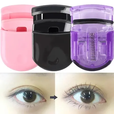 Mini Eyelash Curler Women Portable Long Lasting Silicone Strip Silver Eyelash  • $2.65