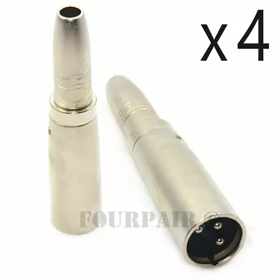4 Pack - XLR 3-Pin Male To 1/4  6.35mm Mono Female Jack Audio Cable Mic Adapter • $13.95