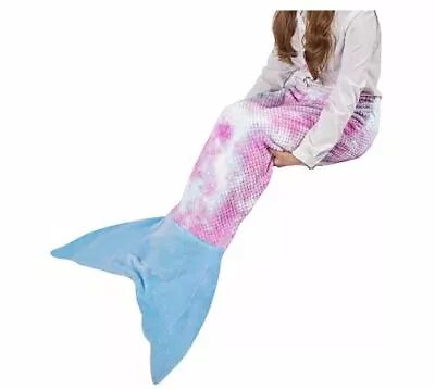 Mermaid Tail Blanket For Kids  Girls Rainbow Mermaid Blanket All Seasons • £11.99