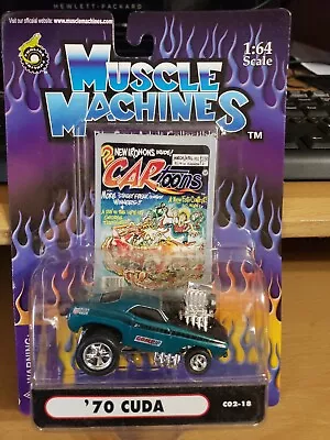 Muscle Machines Cartoons Series 1970 Cuda CO2-18 Teal 1/64 Scale  • $9.99