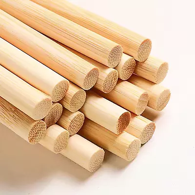 100 Pcs Wooden Dowel Rods - 1/4 X 12 Inch Bamboo Sticks For Crafts • $21.87