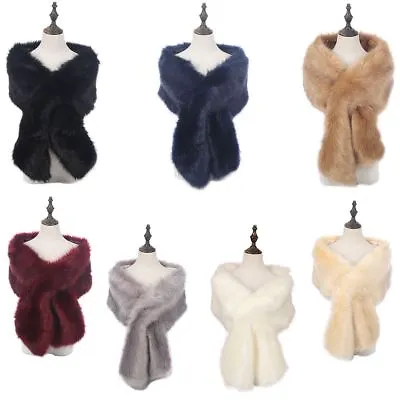 £19.99 • Buy New Ladies Winter Faux Fur Scarf Neck Warmer Wrap Extra Large Collar Shawl Stole