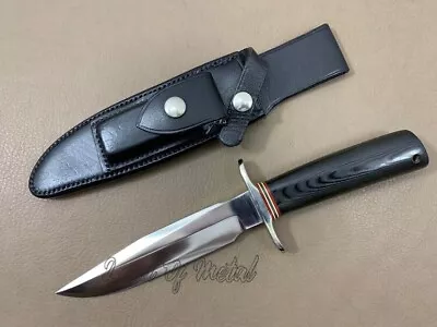 Lom Custom Handmade D-2 Tool Steel G-10 Micarta Hunting Knife W/ Leather Sheath • $99.99