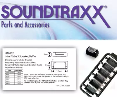 Soundtraxx ~ Mini Cube 3 ~ New 2024 ~ 8 Ohm Oval Speaker & Baffle Kit  ~ 810162 • $15.96