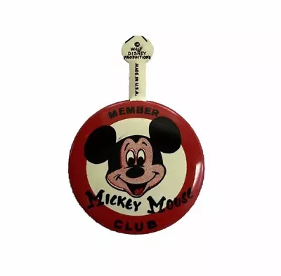 Mickey Mouse Club Tin Metal Button Clip On Mouseketeers Walt Disney USA Vintage • $19.99