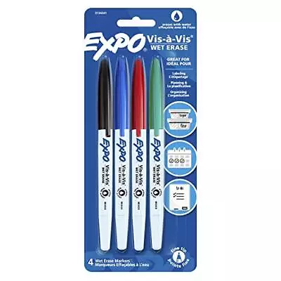 16074 Vis-A-Vis Wet-Erase Overhead Transparency Markers Fine Point Assorted... • $16.45