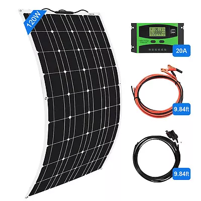 80W 120W 200W Watt Flexible Solar Panel Kit 12V Battery Charger For Boat RV Car • $58.58