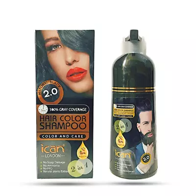 Instant Hair Dye Black Shampoo Fast Dye Grey& White Moisturising 400ml UK Seller • £8.99