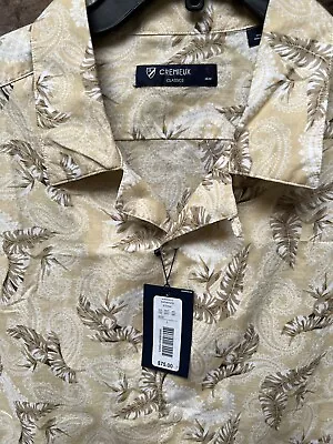 Cremieux Classics Leaf Print Mens S/S Shirt L Cotton NWT$75 S95WX276 • $19.99