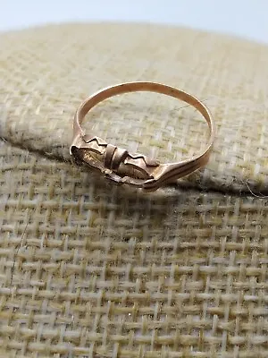 Antique Ostby & Barton 10K Rose Gold Setting Mount Victorian Band Ring Size 4.75 • $124