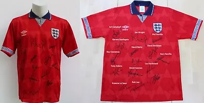 Original Vintage England Away Shirt Signed By Le Tournoi Winners Inc. Beckham • £500