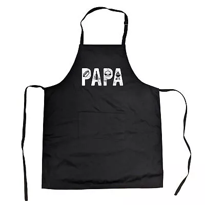 Papa Grill Cookout Apron Funny Backyard Bar-B-Que Novelty Father's Day Kitchen • $11.30