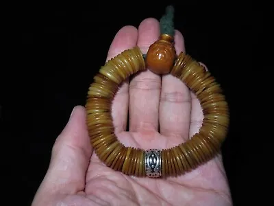 Nepal Tibet Buddhist 108 Disc Shaped Yak Bone Mala Prayer Beads (s6) • $85.26