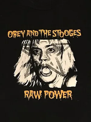 Iggy Pop Stooges OBEY Vtg Tour Shirt Metallica Ramones Misfits Bowie Clash Punk • $50