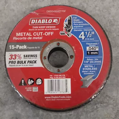 15 Diablo 4-1/2  X .040  Thin Kerf Metal/stainless Grinder Dbd045040115f • $20.99