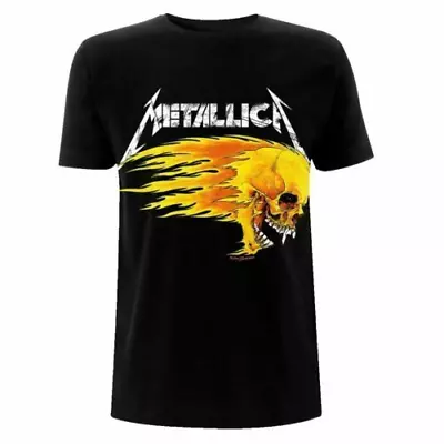 Metallica T Shirt Flaming Skull Tour 94 Official Black Mens Tee NEW Metal • $14.50