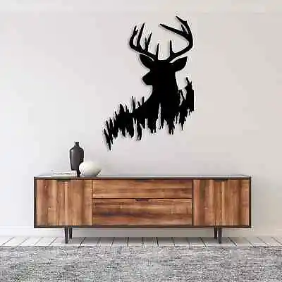 Wall Art Home Decor Metal Acrylic 3D Silhouette Poster USA Deer In The Woods • $98.10