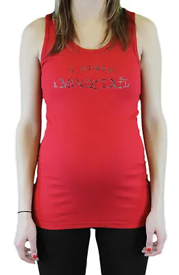 BELLY CRAVINGS Maternity Bright Red  I Crave A Mocktail  Tank Top O/S • £9.45