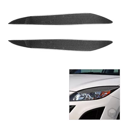 Carbon Fiber Headlight Eyebrow Eyelids Cover Pair For Mazda 3 JDM 2010-2013 • $29.30