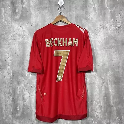 England 2006-08 Away Original Football Shirt Beckham #7 - XL • £45