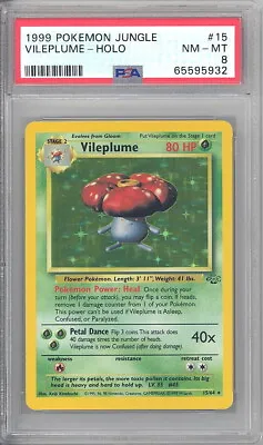 $37.89 • Buy PSA 8 - Pokemon Card - Jungle 15/64 - VILEPLUME (holo) NM-MT