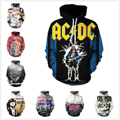 AC/DC 3D Unisex Men Women Children Hoodie Sweatshirt Hood Jumper Pullover • £26.99