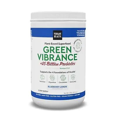 $57.84 • Buy Vibrant Health Green Vibrance Blueberry Lemon 292g (10.30 Oz) Powder