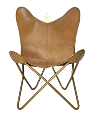 Arm Chair - Genuine Leather Handmade Chair–Brown Leather Relaxing Chair PL2-242 • $266.31