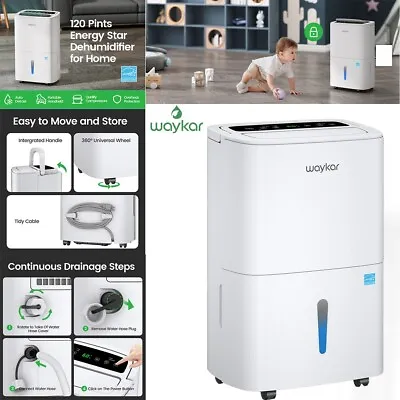 120 Pint 7000 Sq. Ft Energy Star Dehumidifier For Basement Extra Large Rooms US • $249.99