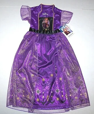 Disney Princess Frozen Anna Fantasy Nightgown Pajamas Costume Purple New Girl • $26.59